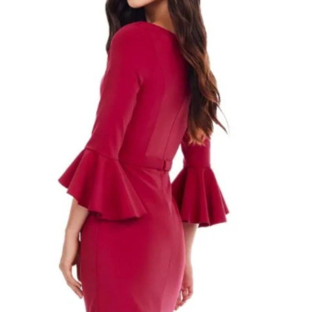 NWT Ashley Lauren 11325 Scuba Mother of the Bride Dress Burgundy Size 20 - Picture 3 of 6